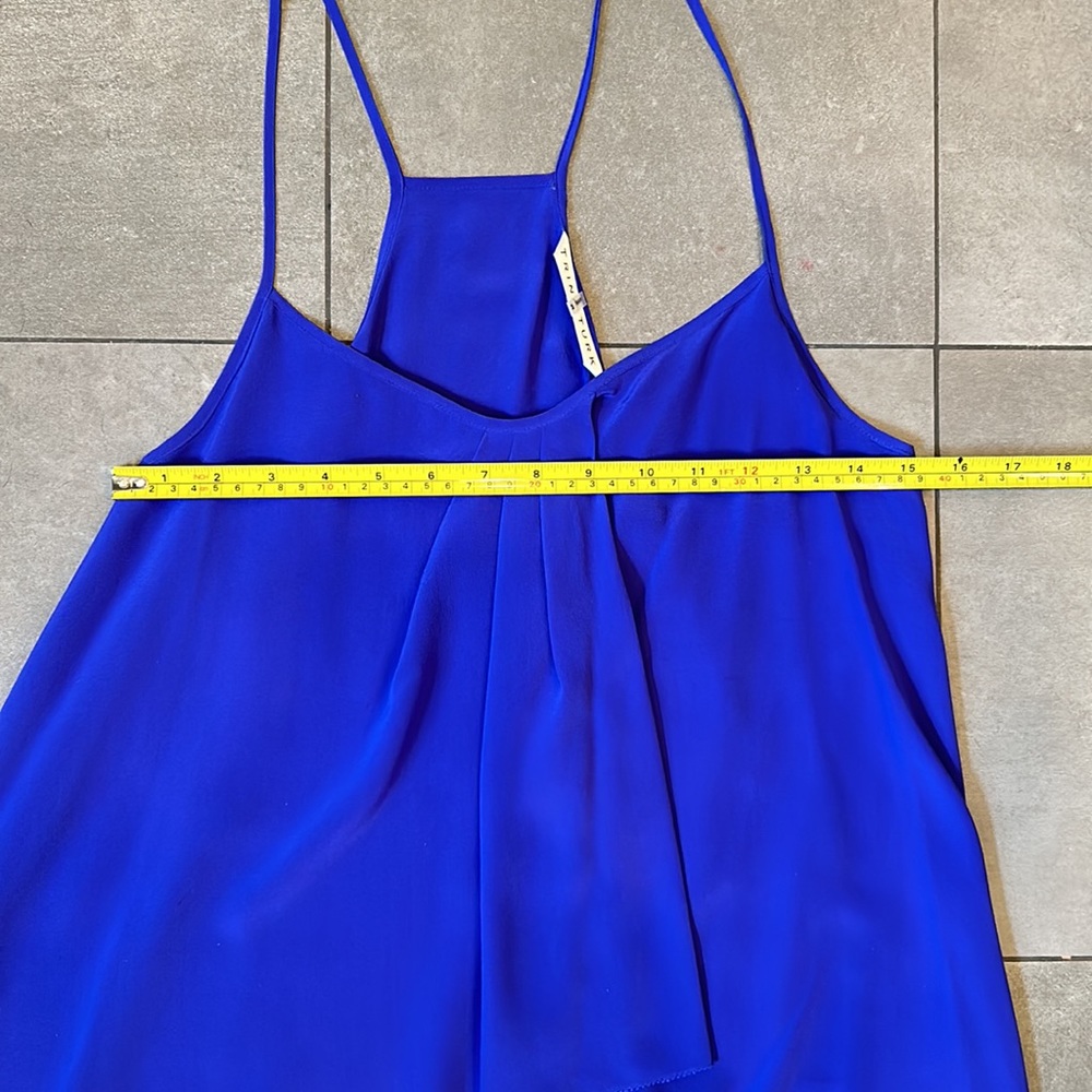 Trina Turk Marojella Blue Razor Back Silk Camisole - Picture 5 of 9